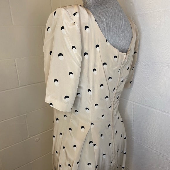 Vintage Jennifer L Silk Polka Dot Wide Leg Jumpsuit size 8 - Picture 3 of 12